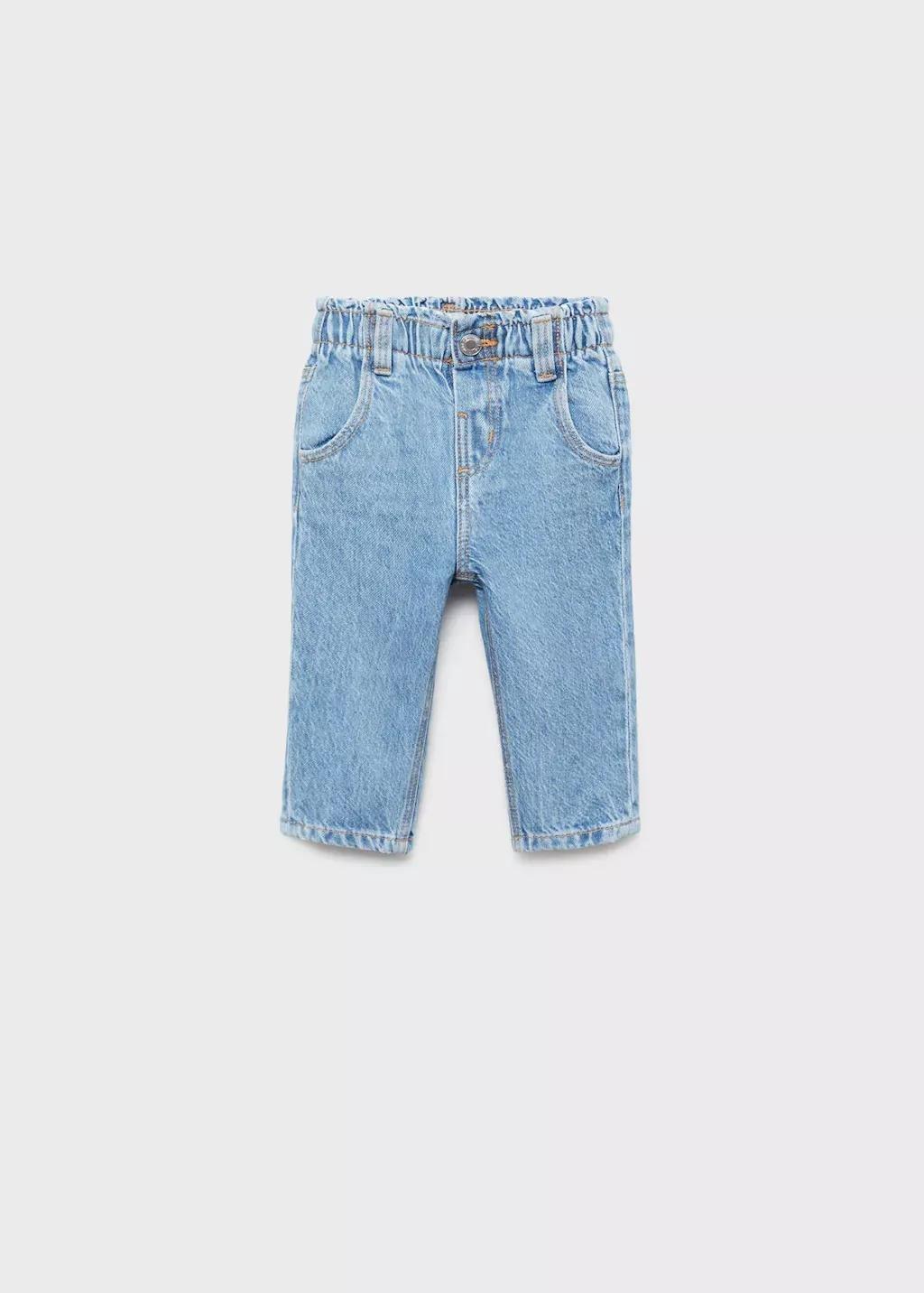 Blue Drawstring Waist Jeans, Baby Girl, , large image number 4