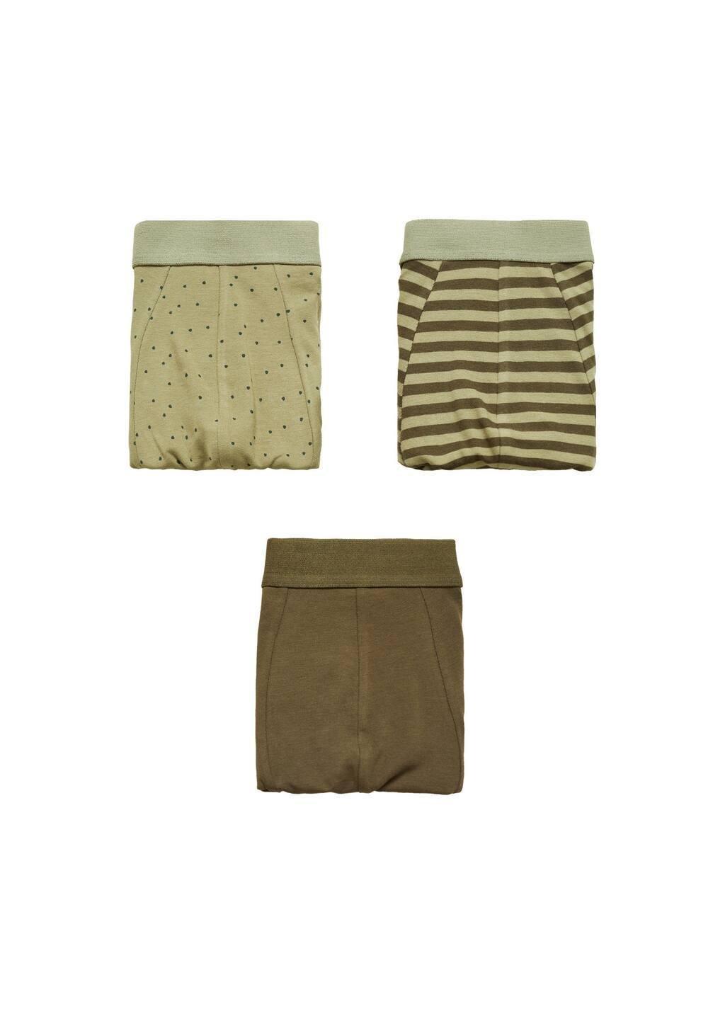 Khaki Set Of 3 Cotton Combination Briefs, , large image number 3