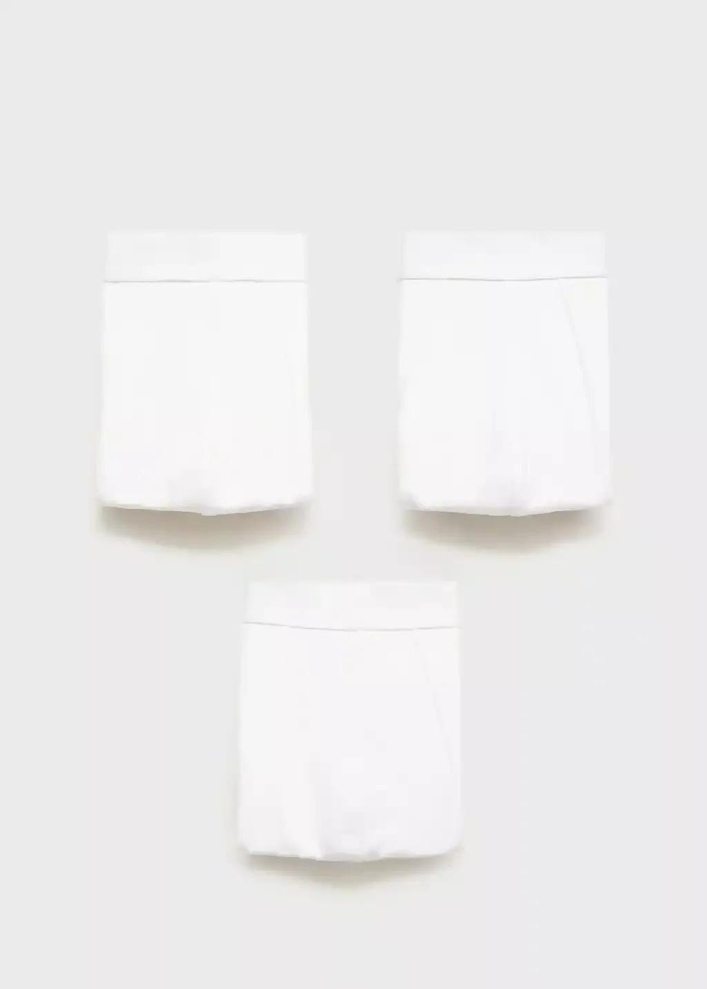 White 3-Pack Of Cotton Boxer Shorts, , large image number 0