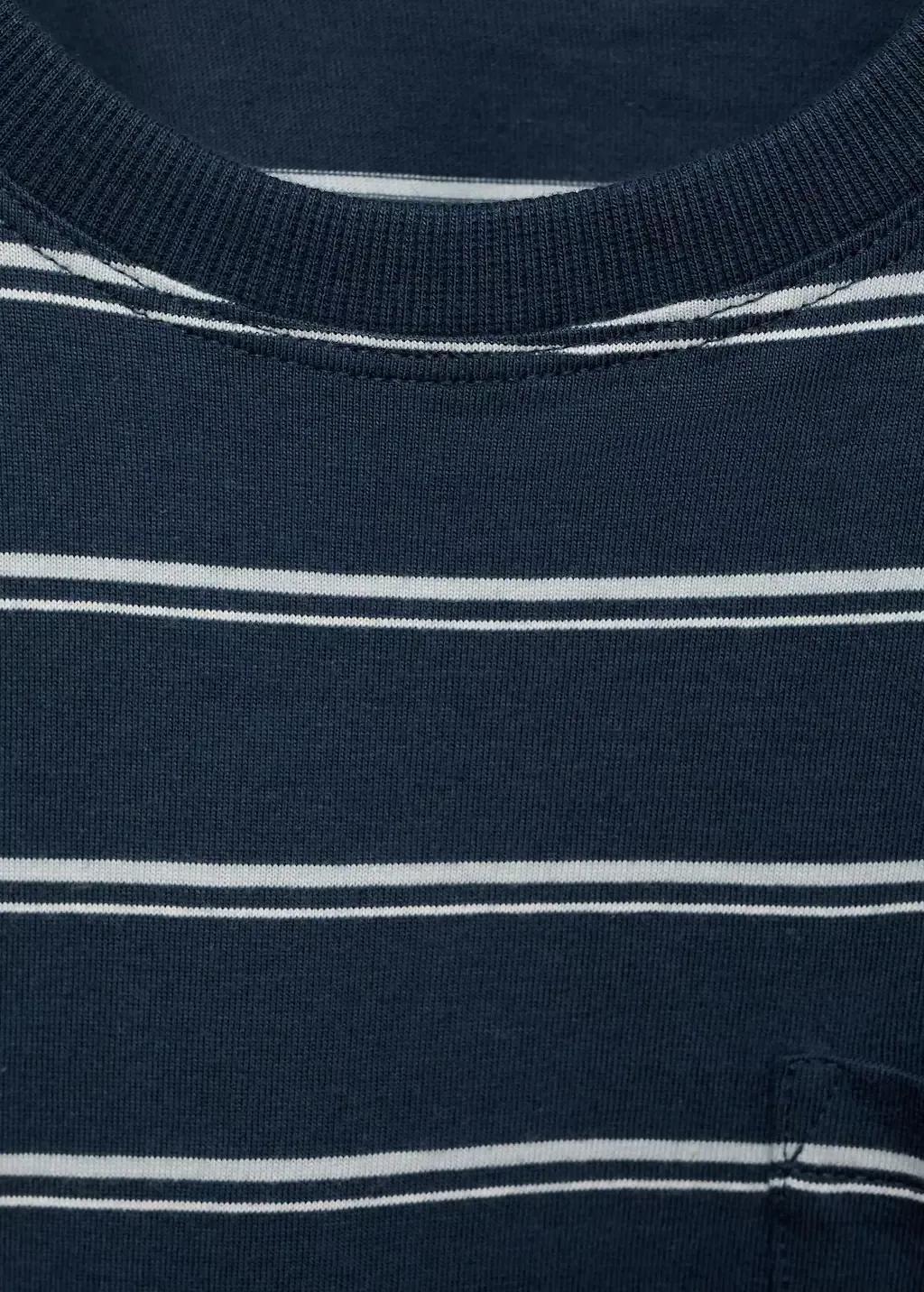 Navy Striped T-Shirt With Pocket, , large image number 5