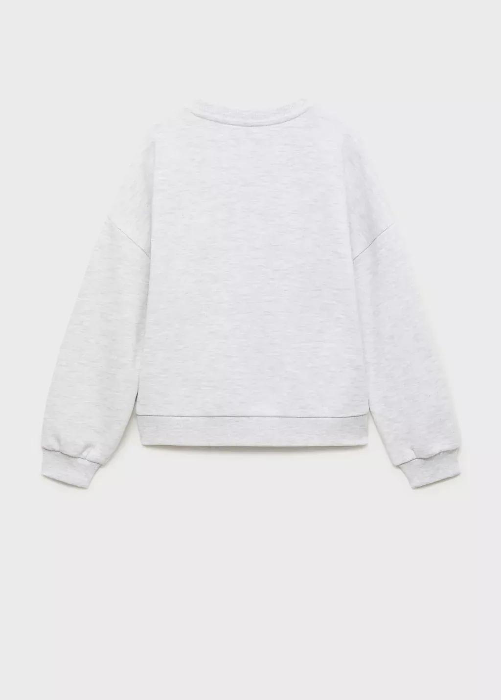 Grey Lt Pastel Embossed Message Sweatshirt, Kids Girl, , large image number 3