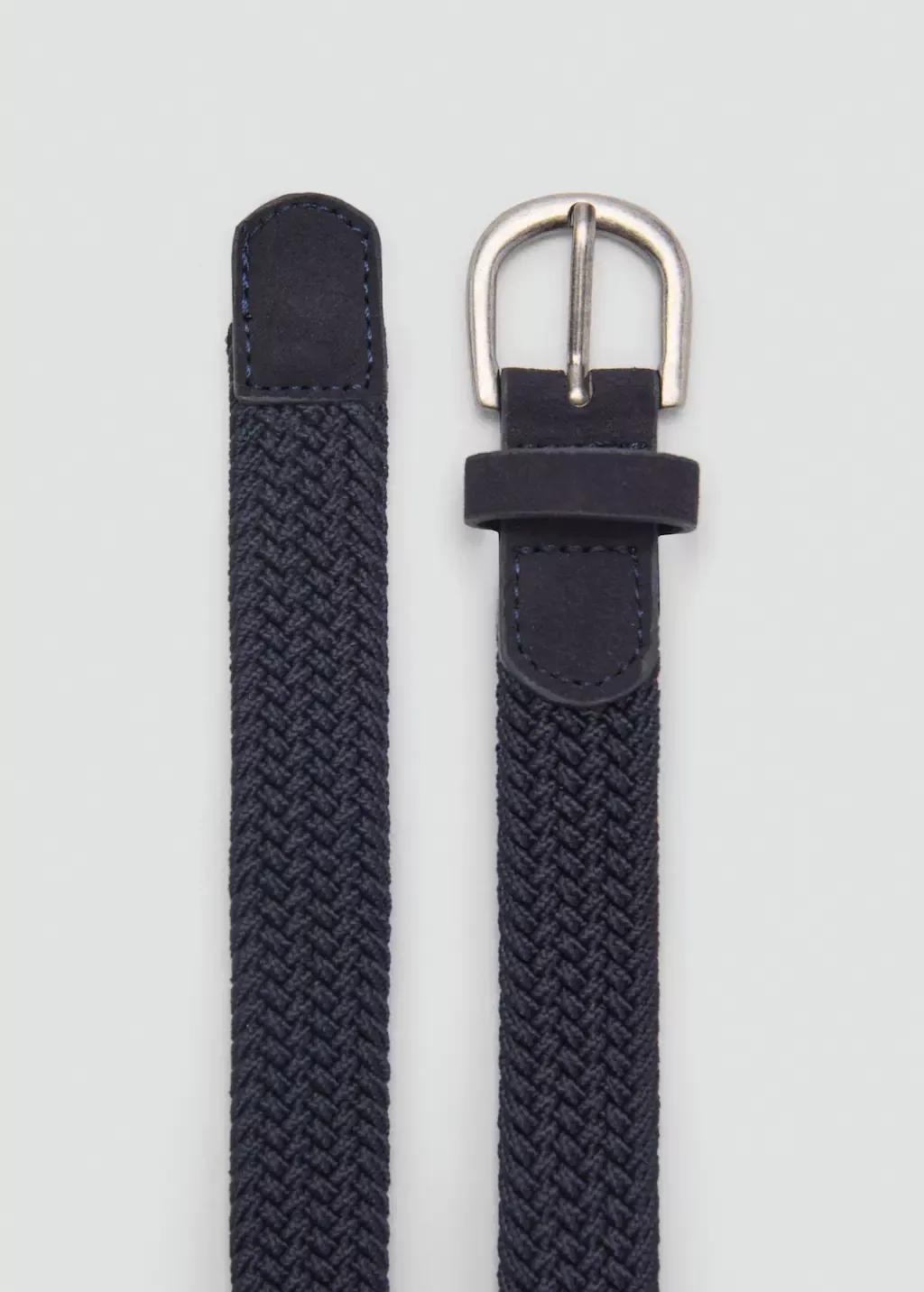 Navy Braided Belt, , large image number 0
