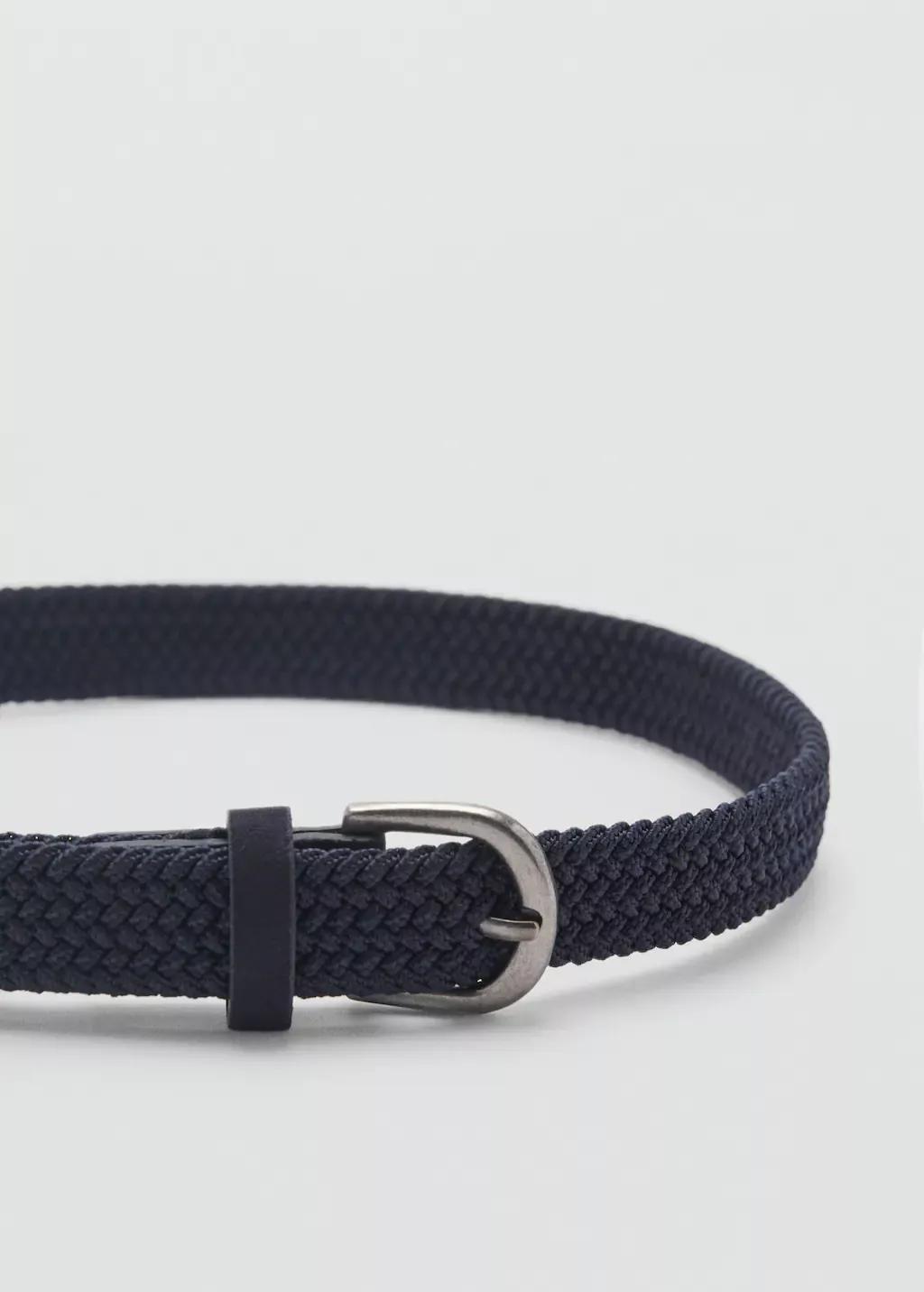 Navy Braided Belt, , large image number 1