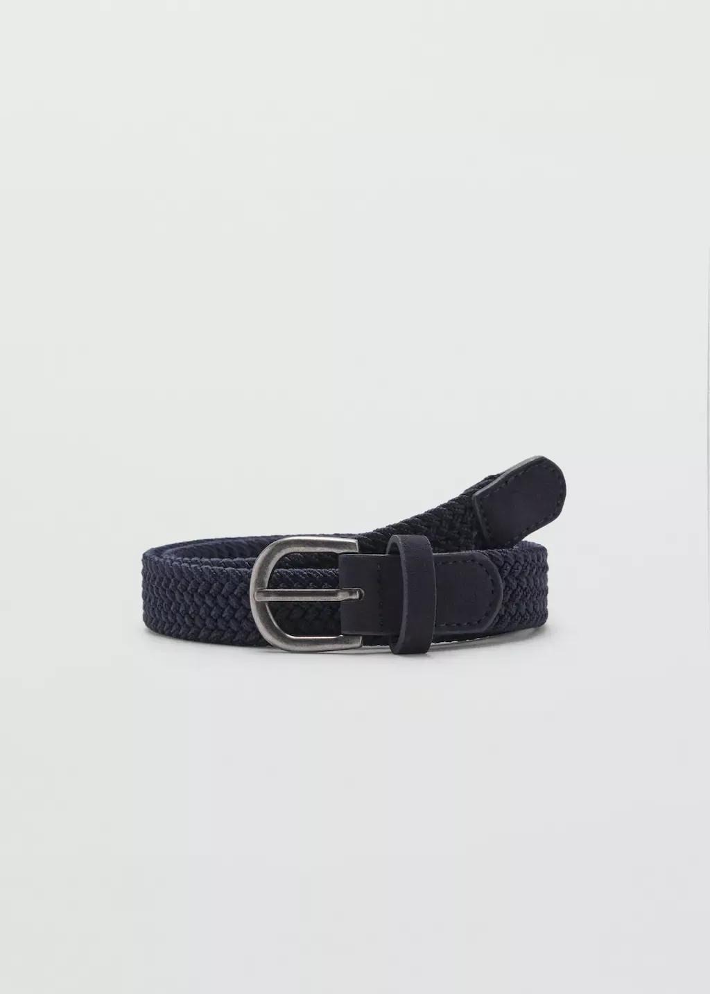Navy Braided Belt, , large image number 4