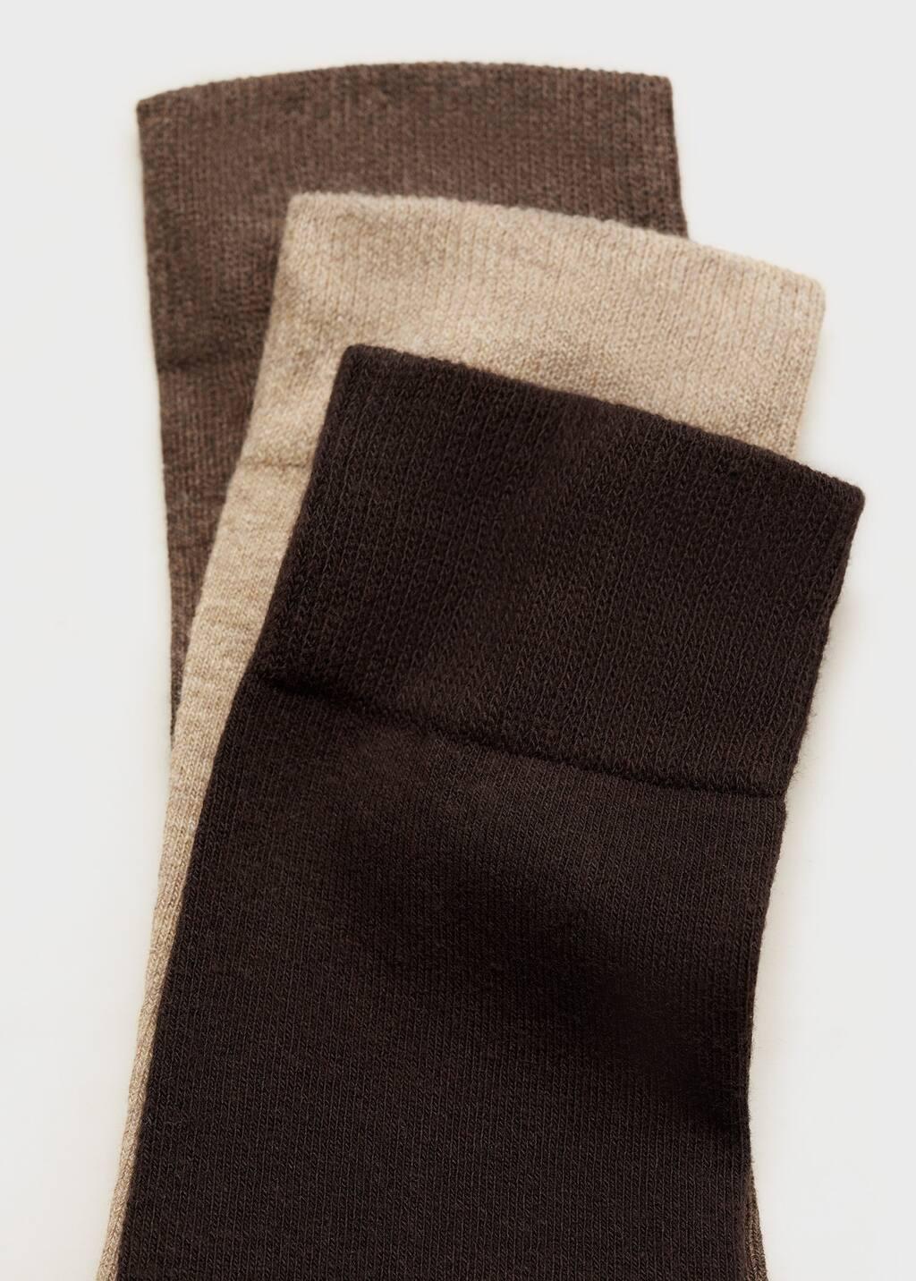 BROWN Pack of 3 cotton socks, , large image number 1
