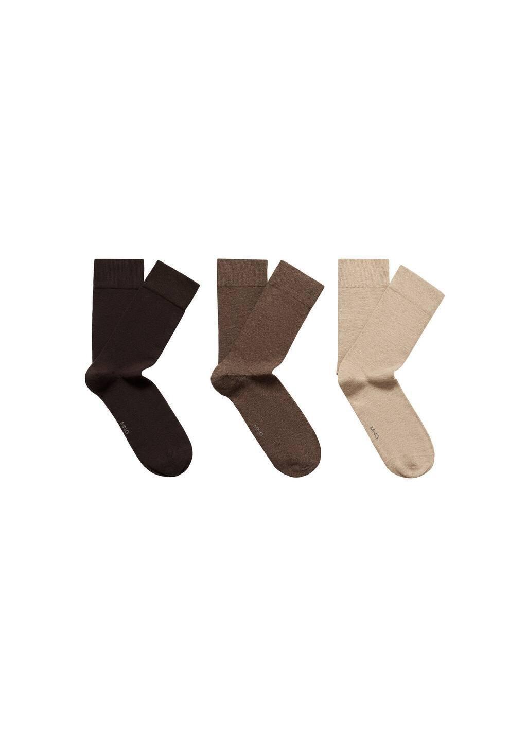 BROWN Pack of 3 cotton socks, , large image number 2