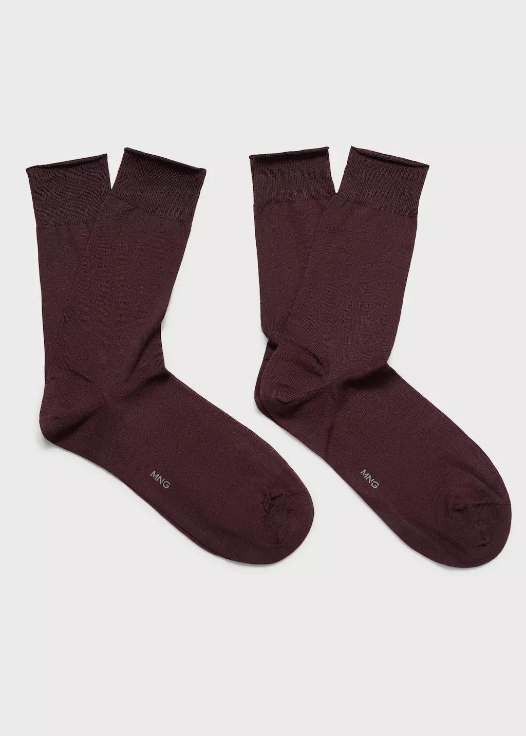 Brown Pack Of 2 Long Cotton Socks, , large image number 0