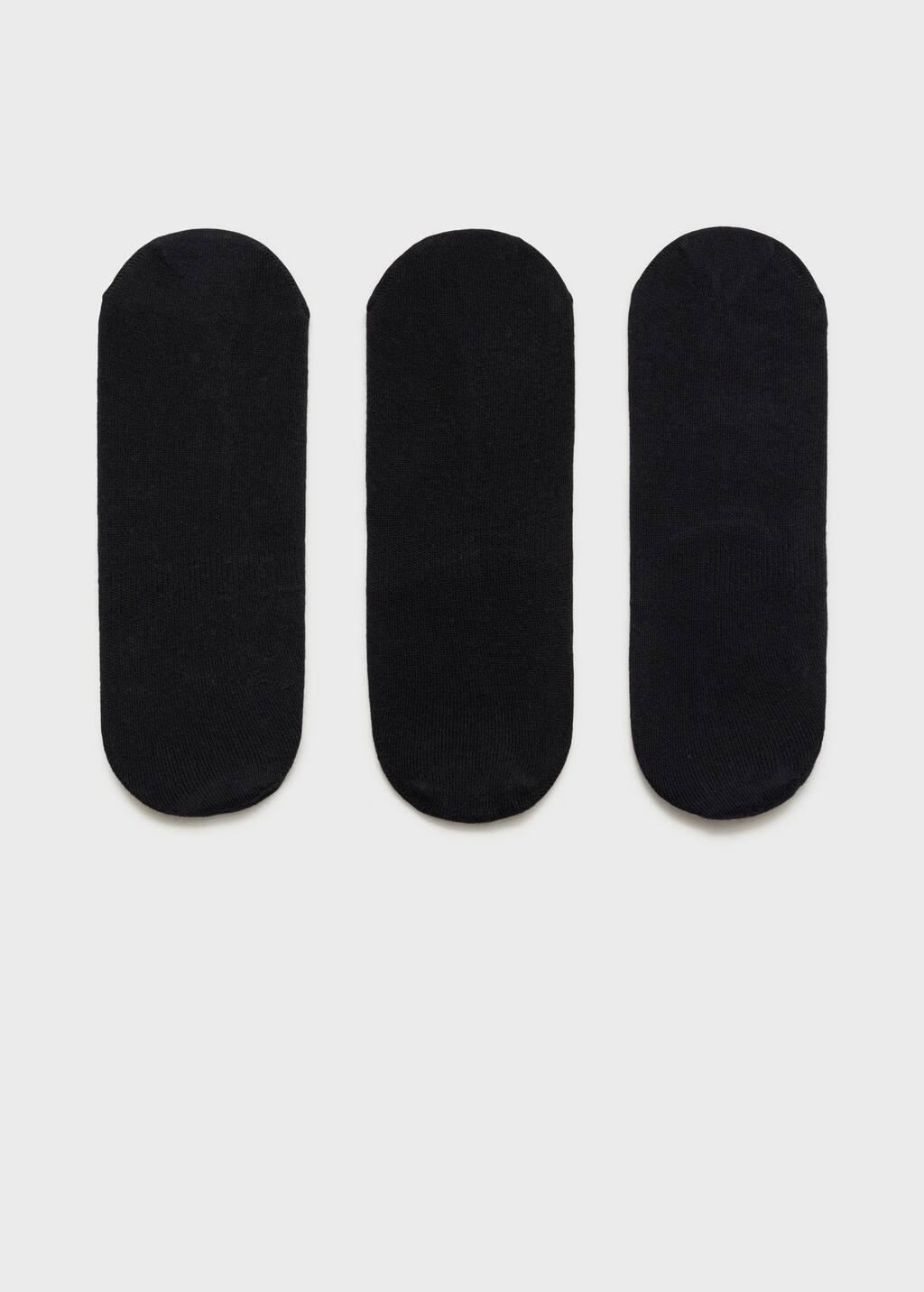 Black Pack Of 3 Cotton Socks, , large image number 0