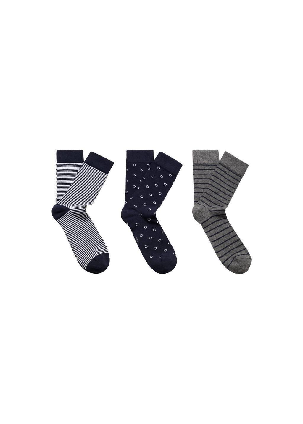 Grey 3 Pack Mixed Socks, , large image number 2