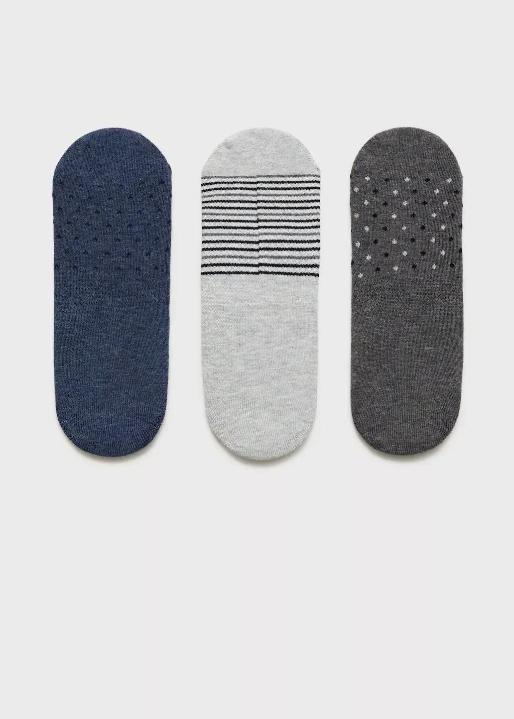 Grey Set Of 3 Mixed Socks, , large image number 0