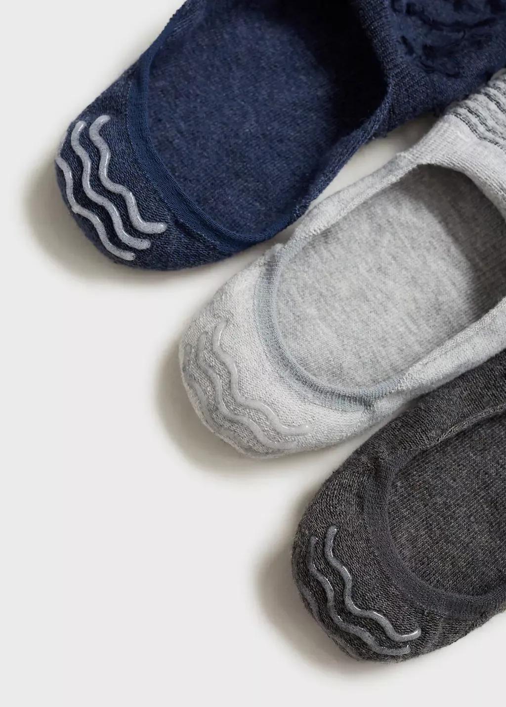 Grey Set Of 3 Mixed Socks, , large image number 1
