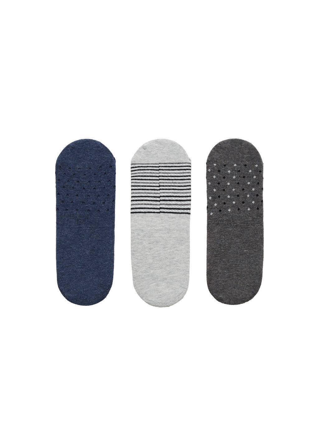 Grey Set Of 3 Mixed Socks, , large image number 2