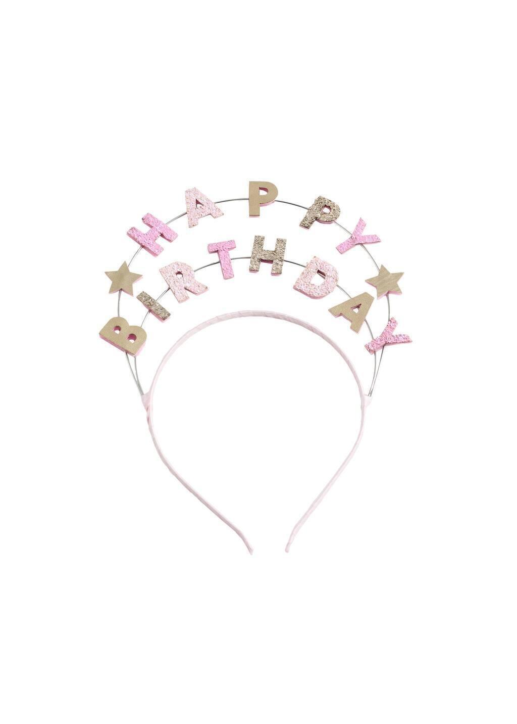 Gold Birthday Headband, Kids Girl, Gold, large image number 1