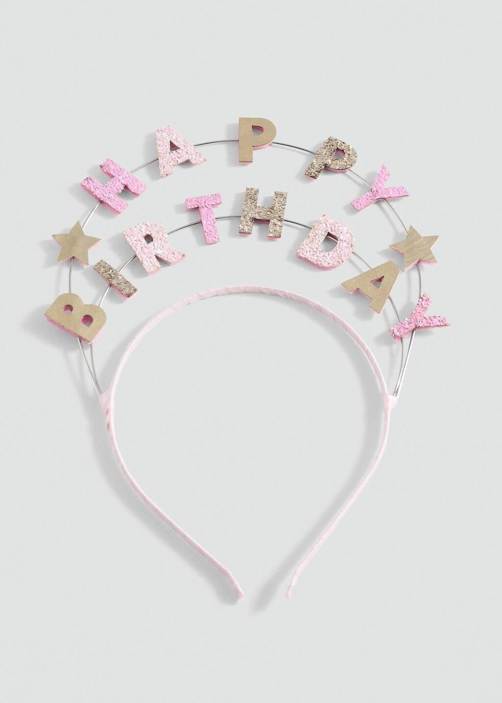 Gold Birthday Headband, Kids Girl, Gold, large image number 2