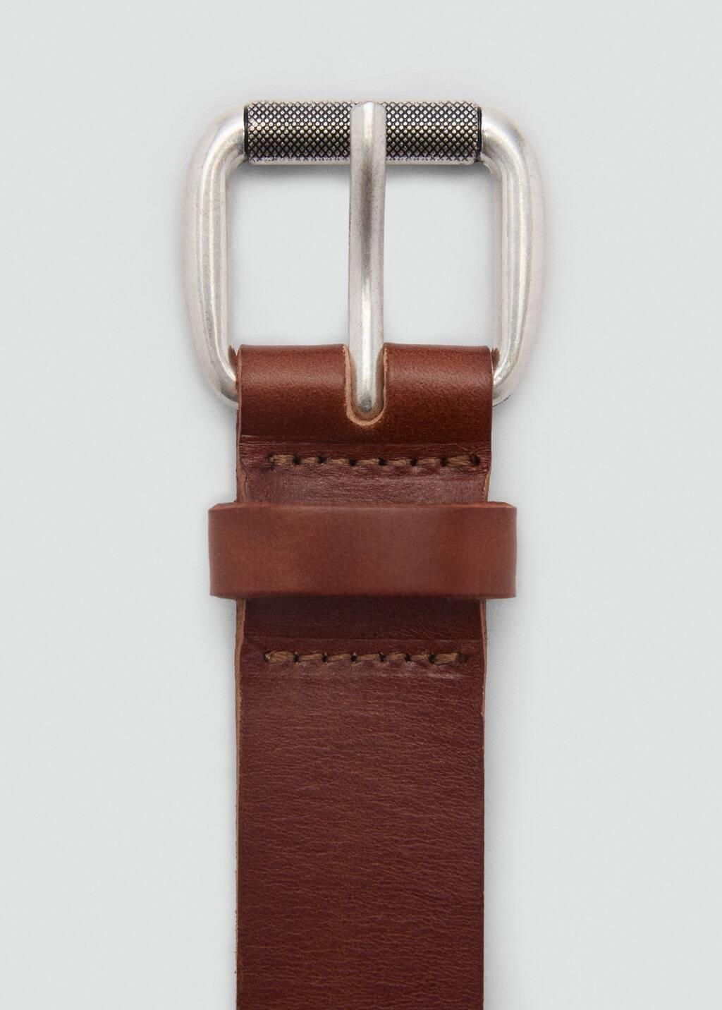 Brown Stud Leather Belt, , large image number 1