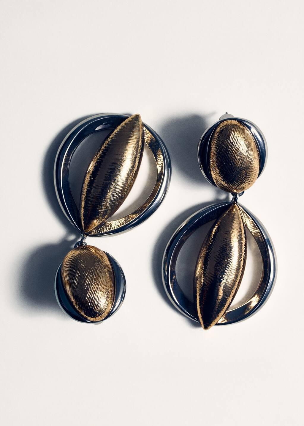 Gold Circular-Design Earrings, 0201_OR, large image number 1