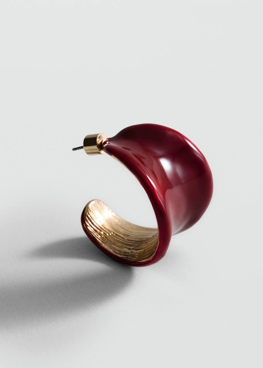 Red Earrings With Wavy Relief, 0201_70, large image number 0