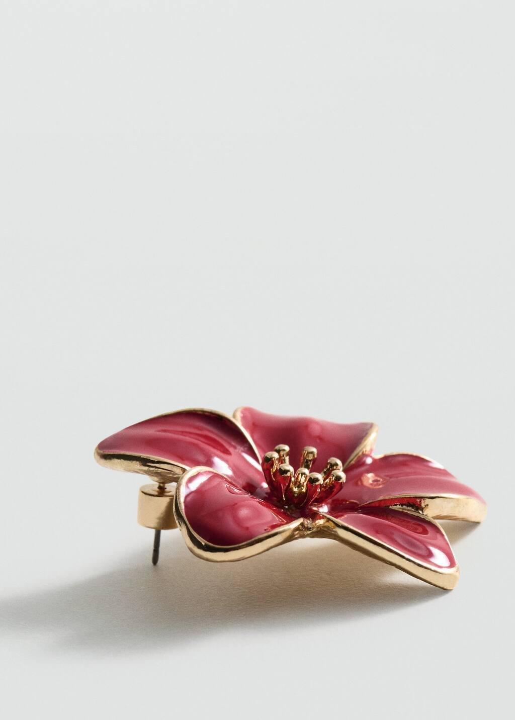 Red Floral Earrings, Red, large image number 0