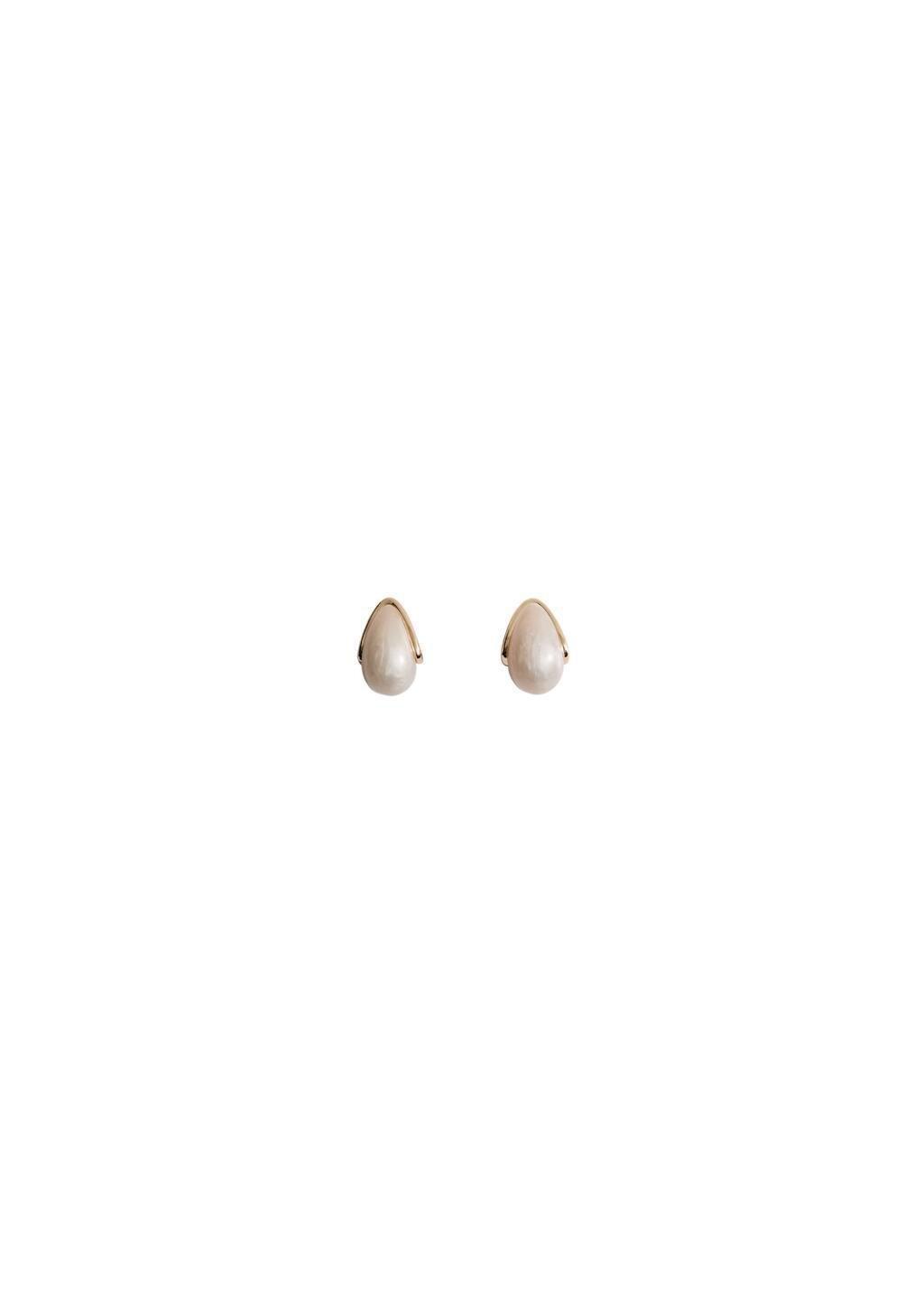 Beige Resin Drop Earrings, Light Beige, large image number 2