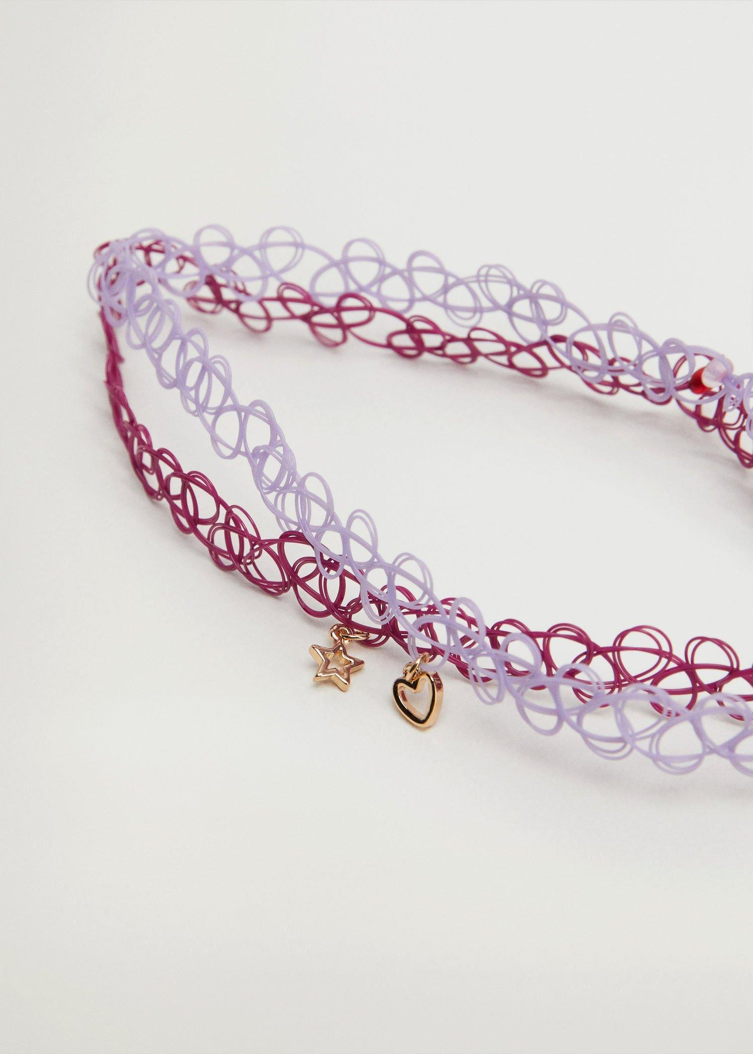 Medium Purple 2 Pendant Chockers Pack, Kids Girl, , large image number 0