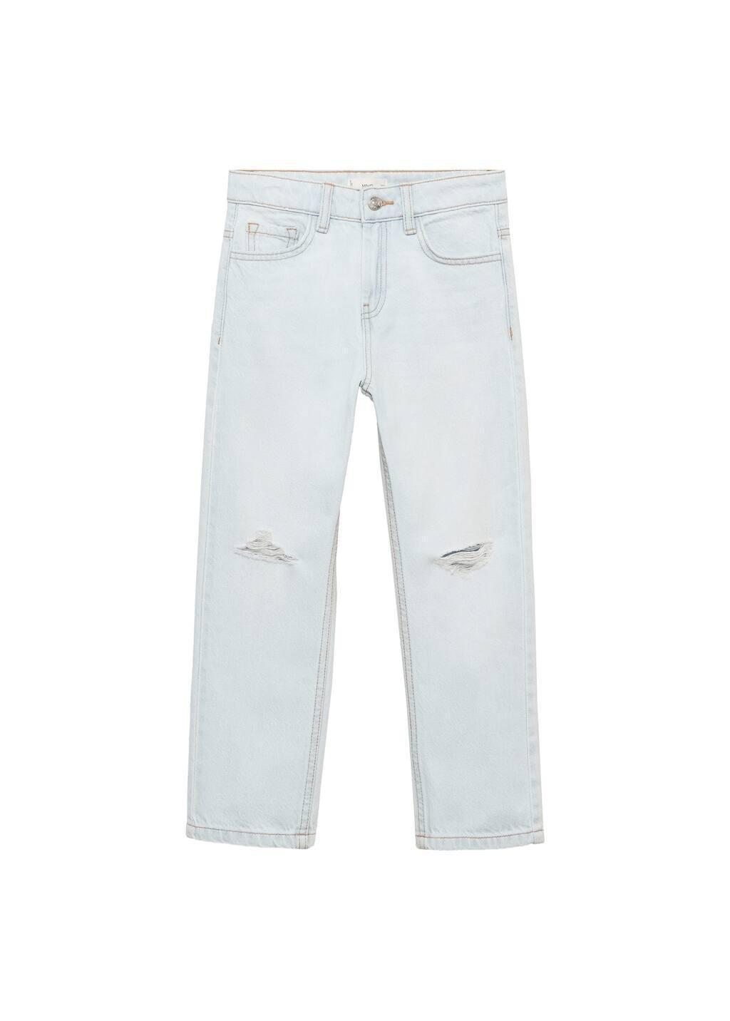 Blue Decorative Ripped Jeans, Kids Boy, , large image number 2