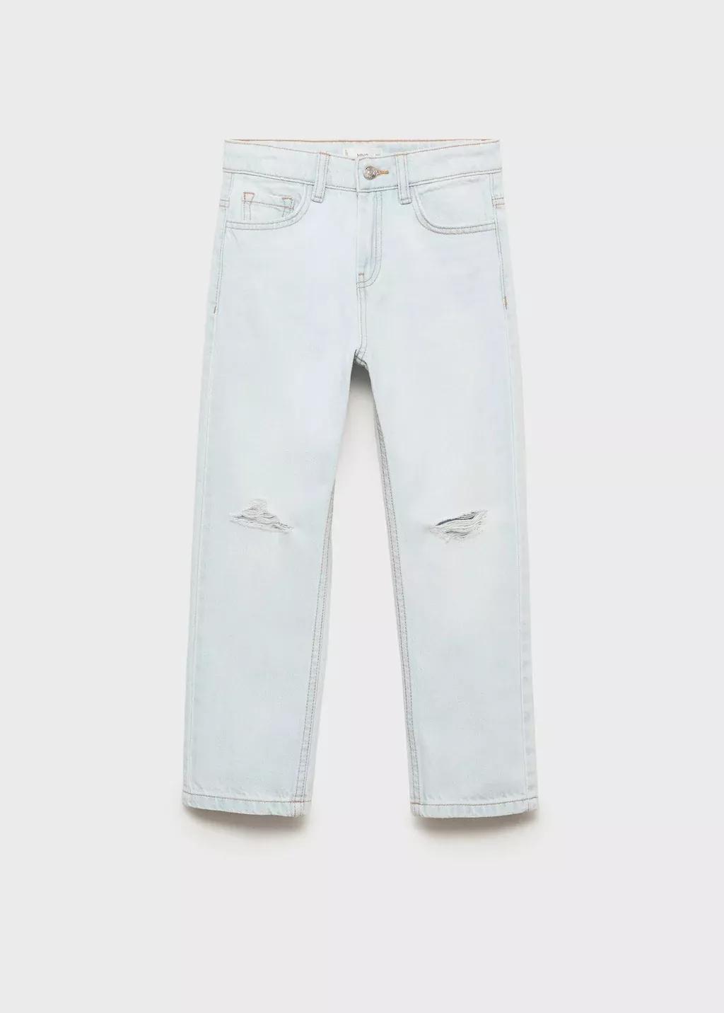 Blue Decorative Ripped Jeans, Kids Boy, , large image number 4