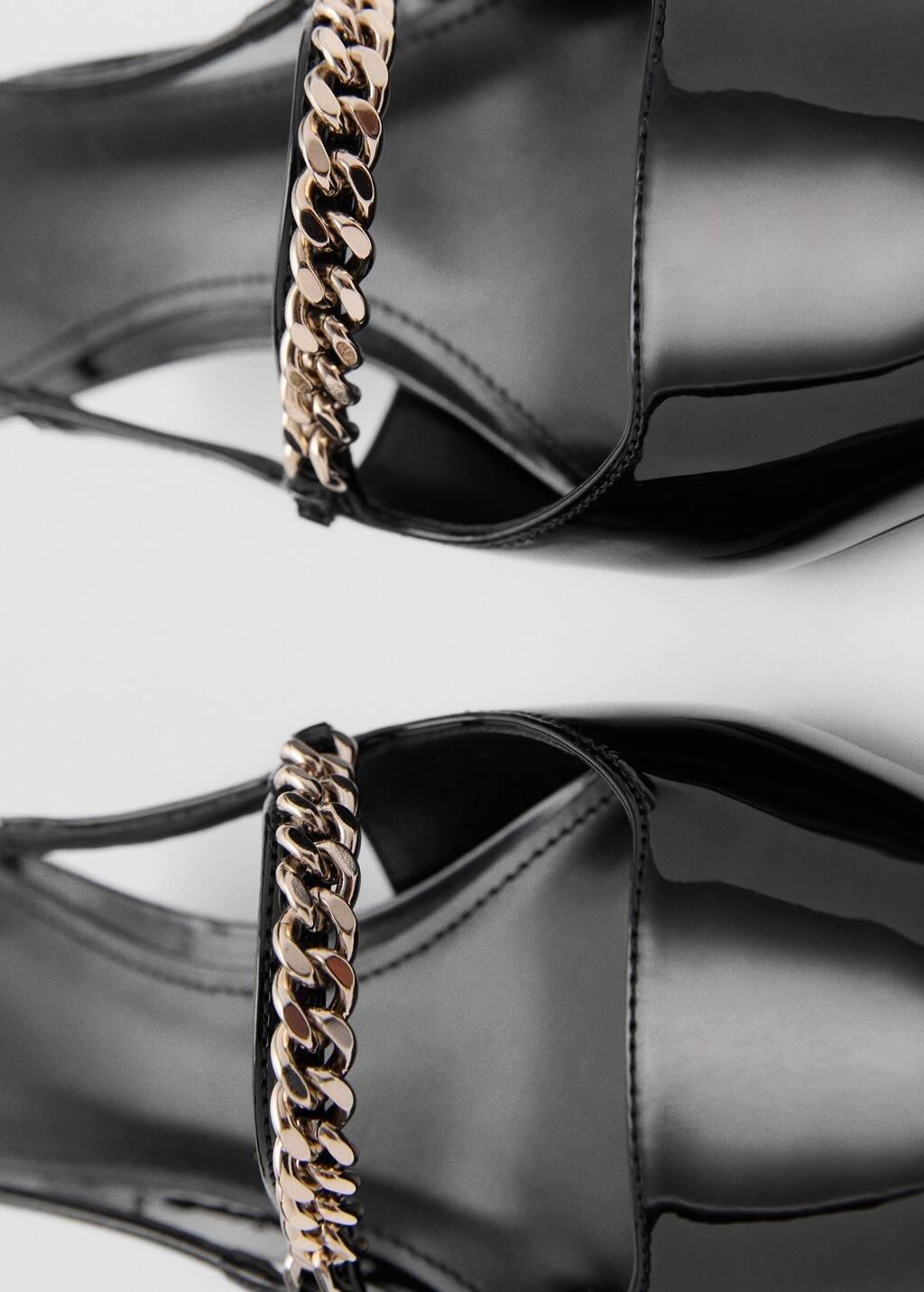 Black High Heel Shoes With Link Straps, , large image number 3