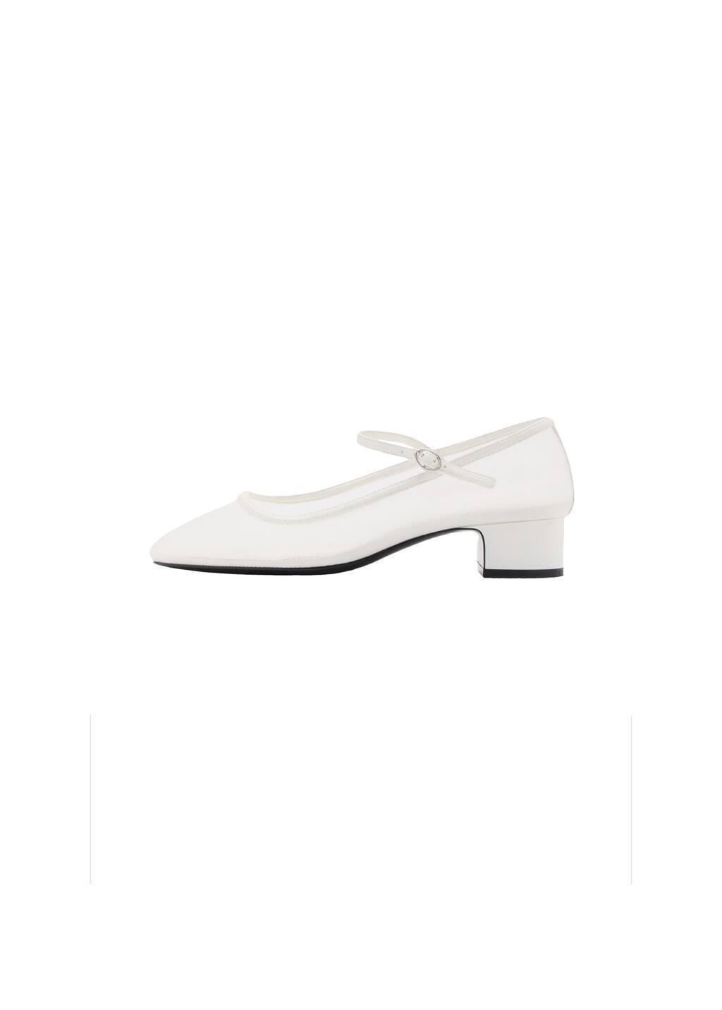 White Mesh Shoes With Buckle Strap, , large image number 2