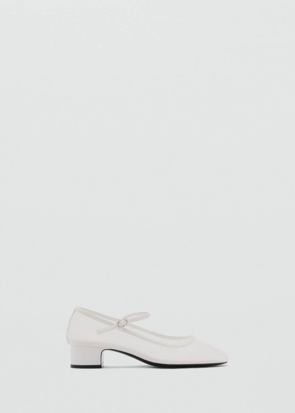 White Mesh Shoes With Buckle Strap, , large image number 4