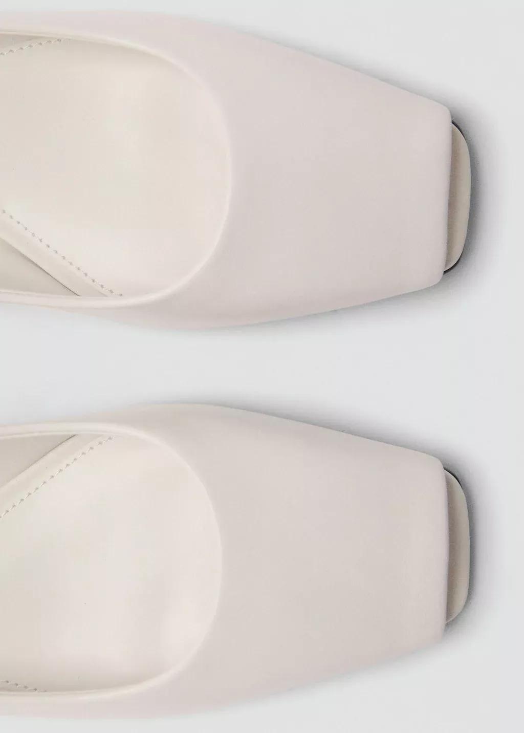 White Open-Toe Leather Shoes, , large image number 3