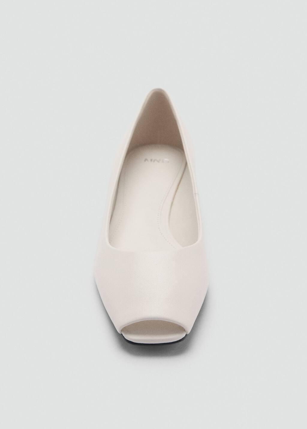 White Open-Toe Leather Shoes, , large image number 5