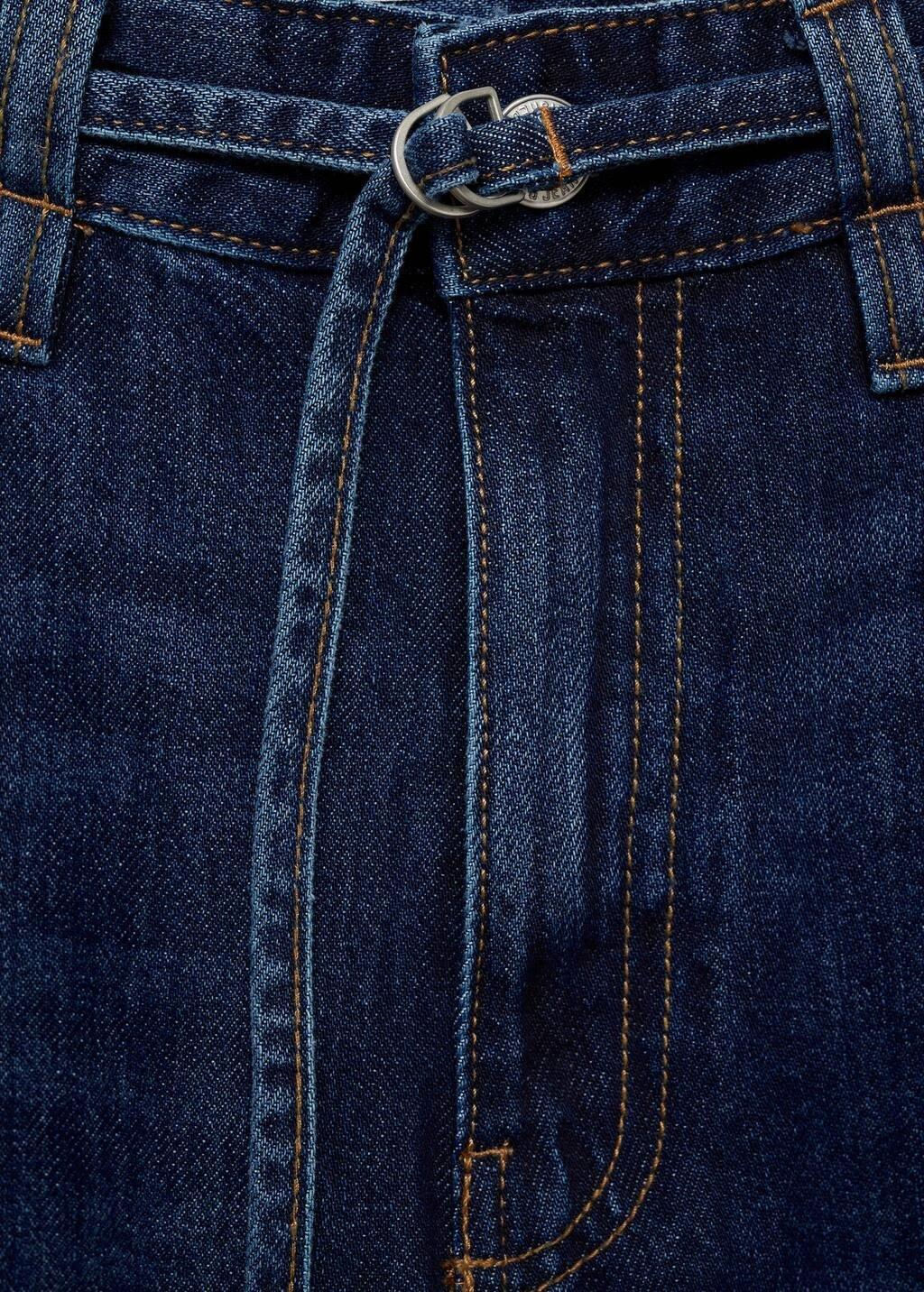 Blue Wideleg Jeans With Belt, , large image number 5