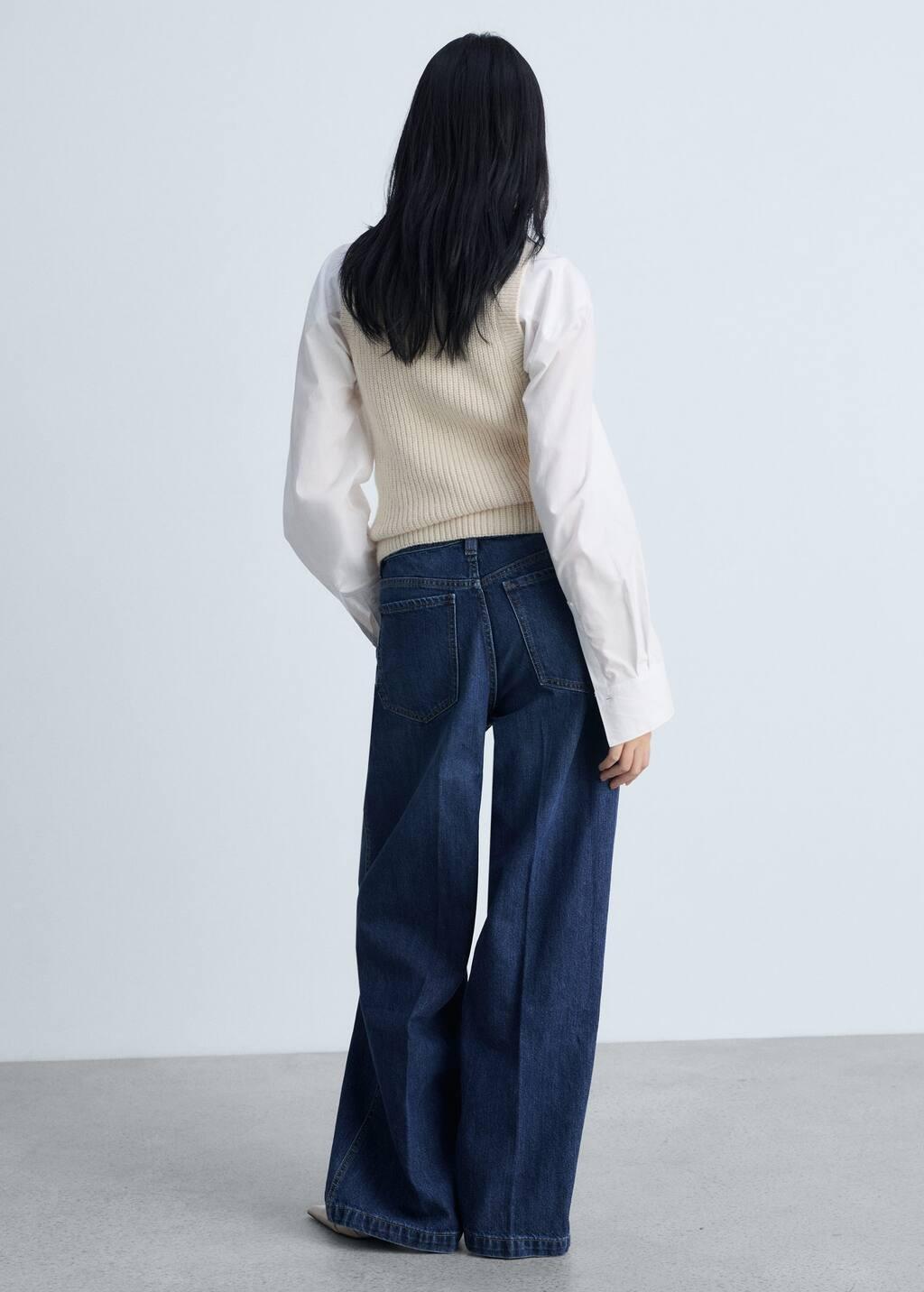 Blue Wideleg Jeans With Belt, , large image number 6