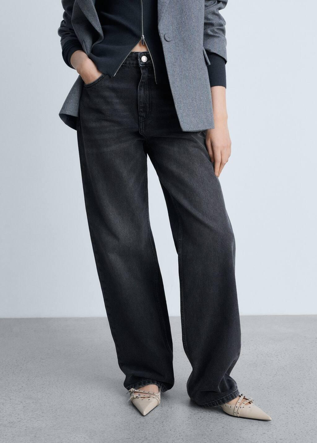 Grey Miami Medium-Rise Straight-Fit Jeans, , large image number 0