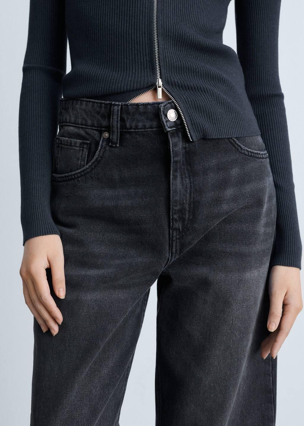 Grey Miami Medium-Rise Straight-Fit Jeans, , large image number 4