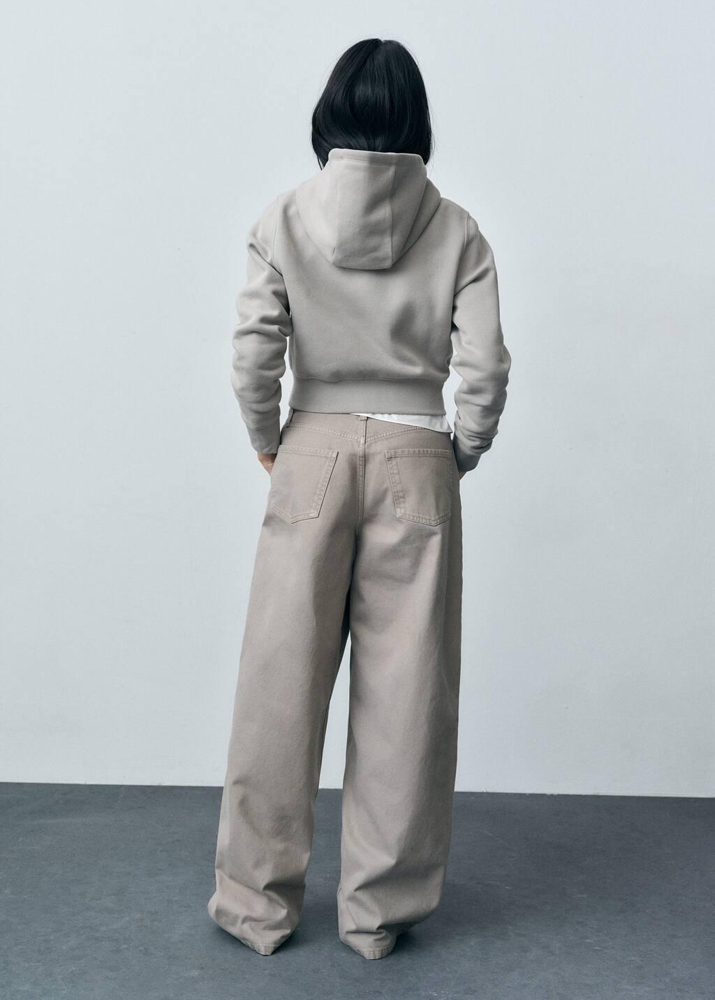 Grey Wideleg Jeans With Zip, , large image number 5
