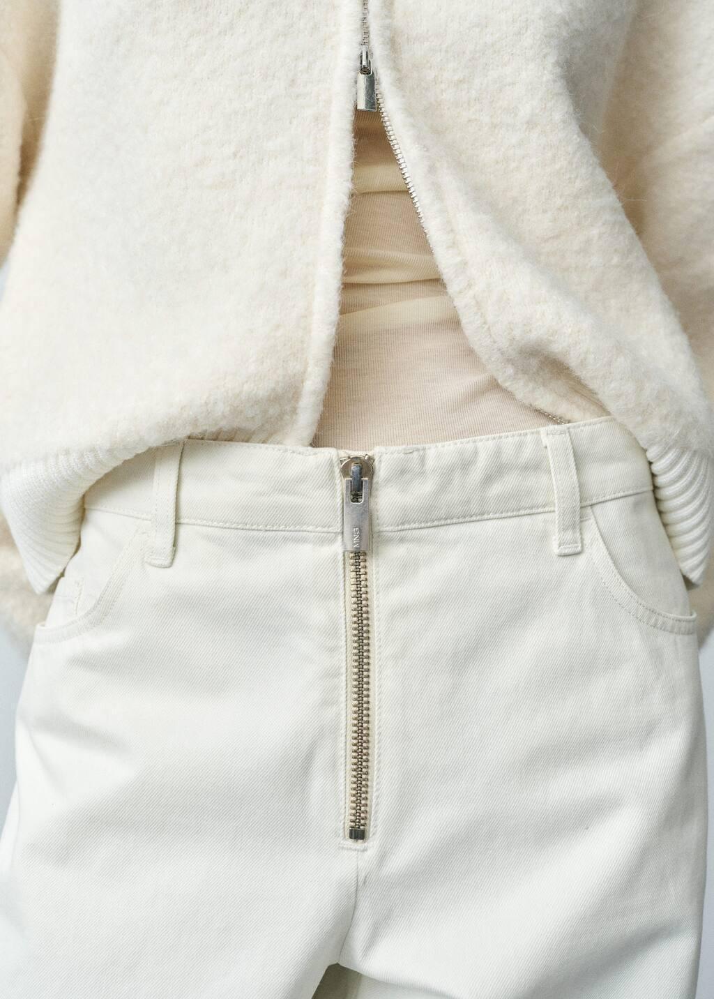Grey Lt Pastel Wideleg Jeans With Zip, , large image number 3