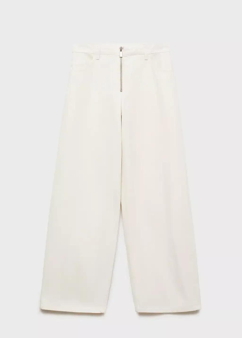 Grey Lt Pastel Wideleg Jeans With Zip, , large image number 5