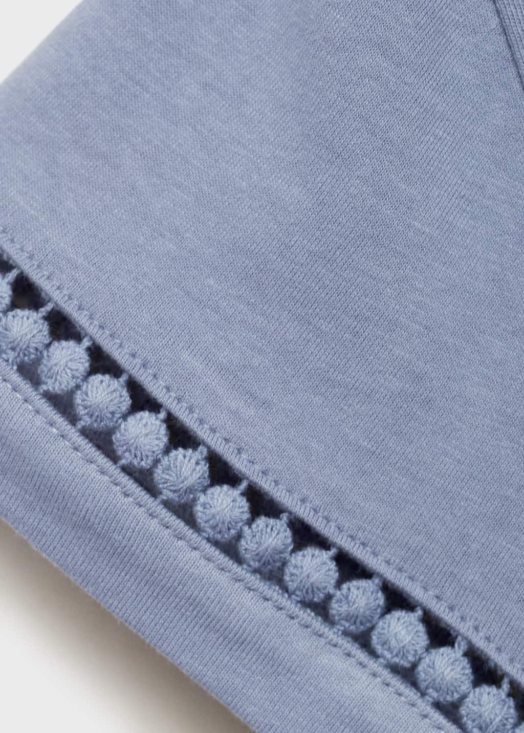 Blue Openwork Details T-Shirt, Kids Girl, , large image number 2