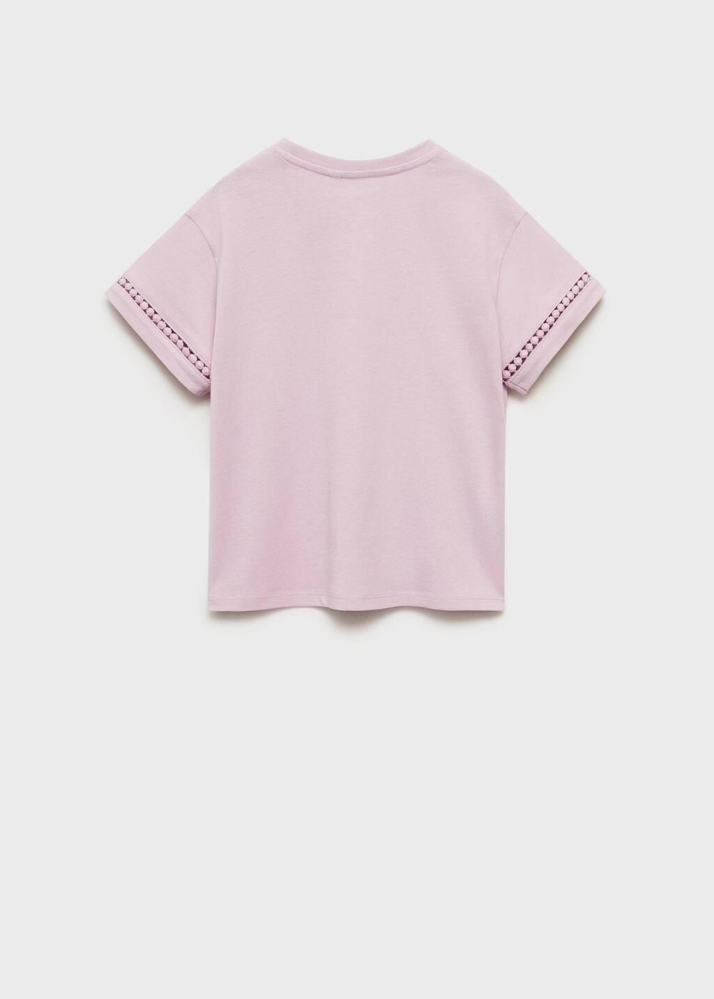Pink Openwork Details T-Shirt, Kids Girl, , large image number 5