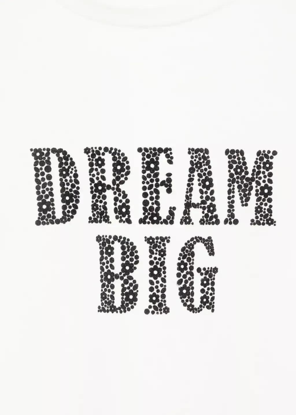 White Message Cotton T-Shirt, Kids Girl, , large image number 3