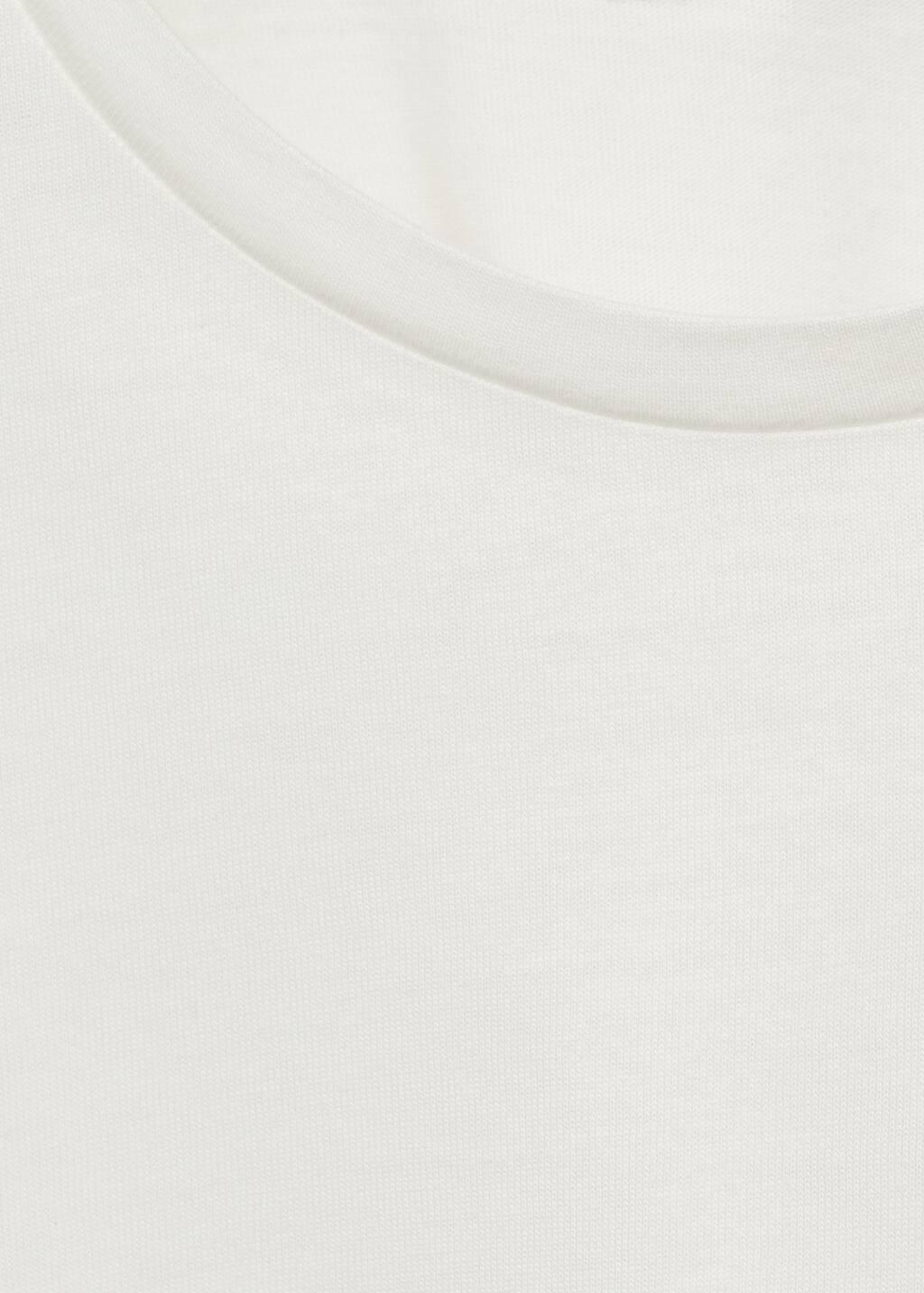 White Embroidered Detail T-Shirt, Kids Girl, , large image number 1