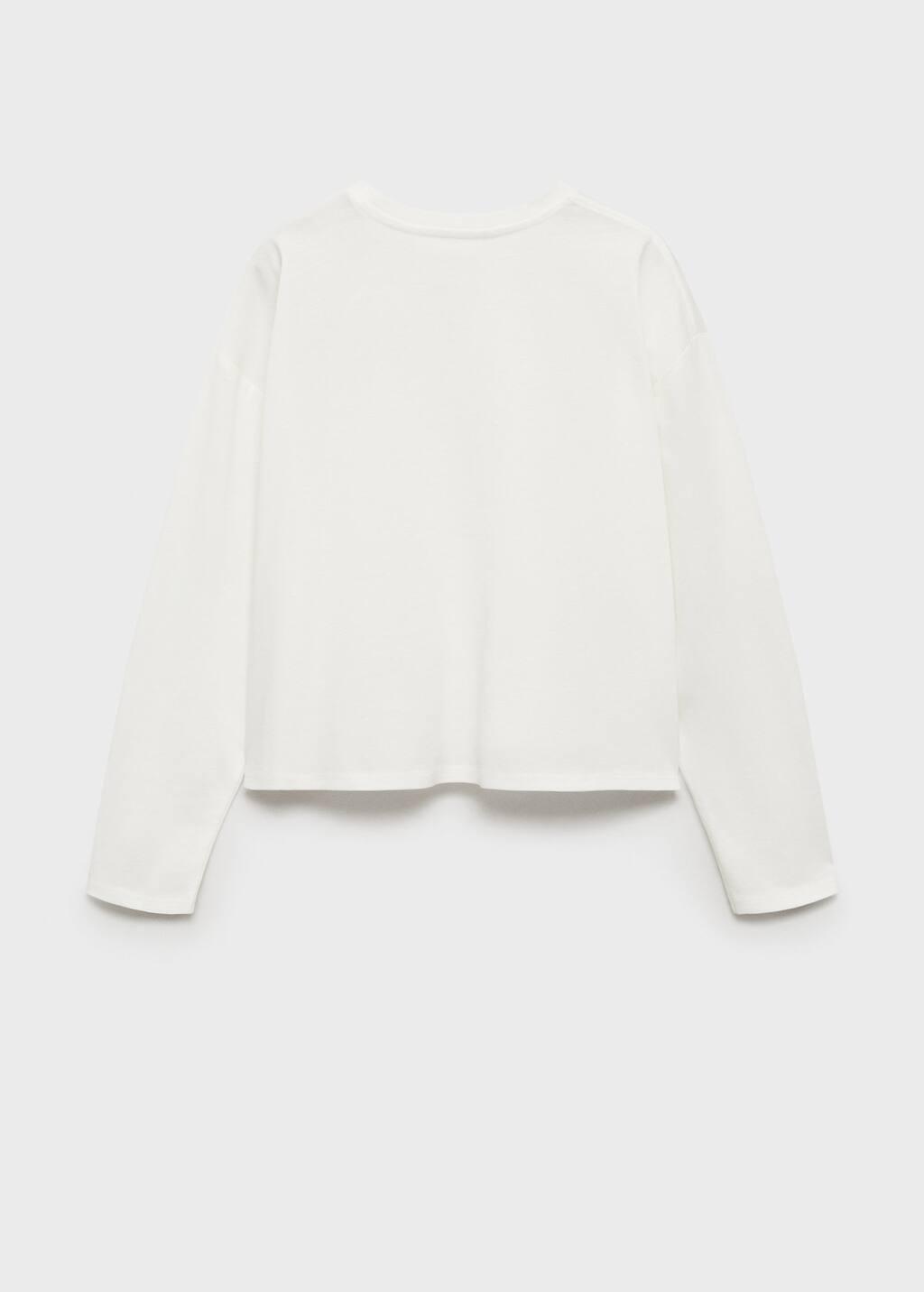 White Embroidered Detail T-Shirt, Kids Girl, , large image number 2