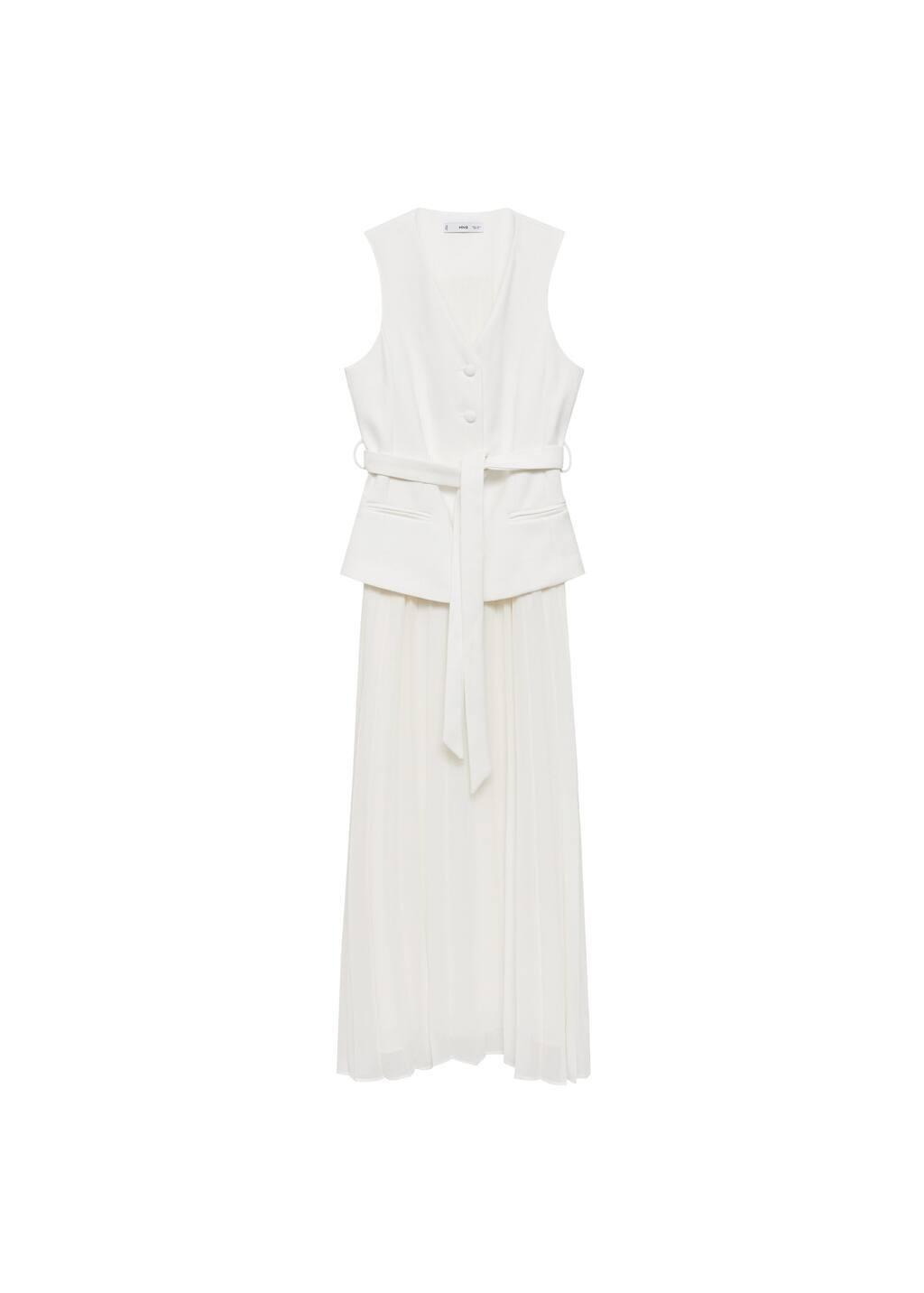White Combined Vest Dress, , large image number 2