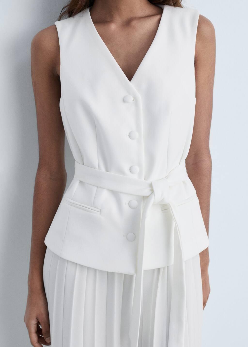 White Combined Vest Dress, , large image number 5