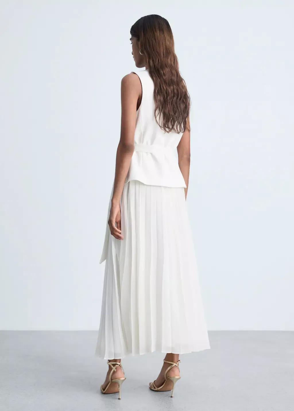 White Combined Vest Dress, , large image number 8