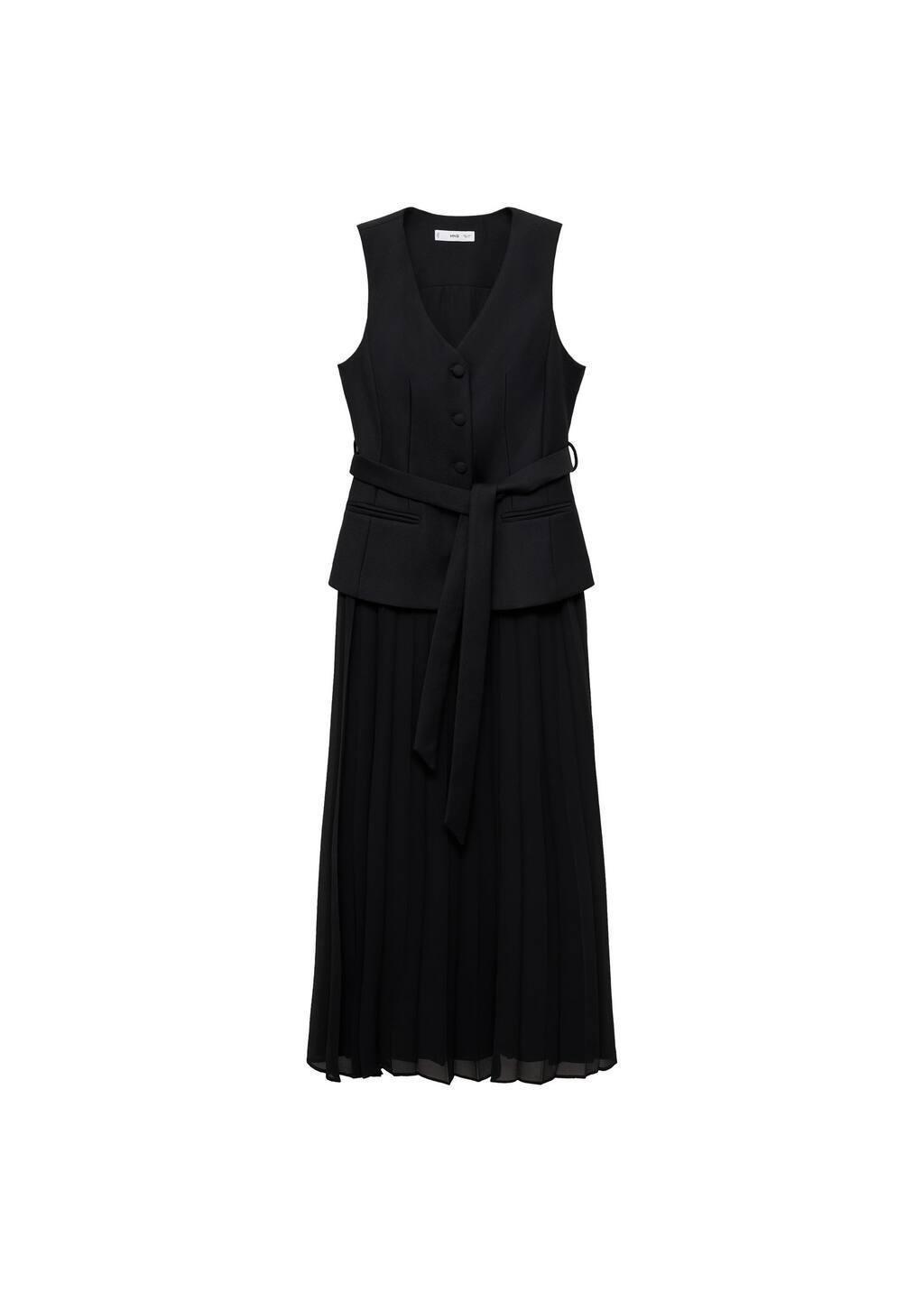 Black Textured Blazer Maxi, , large image number 2