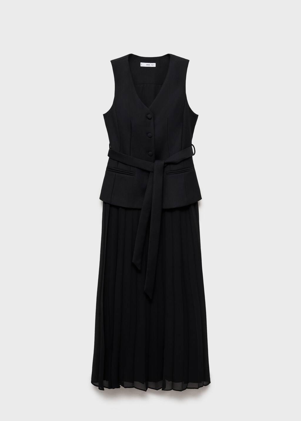 Black Textured Blazer Maxi, , large image number 4