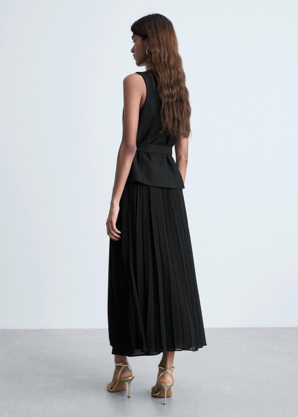 Black Textured Blazer Maxi, , large image number 6