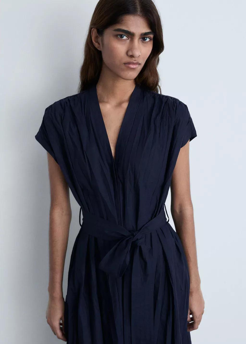 Black Textured Bow Dress, , large image number 0